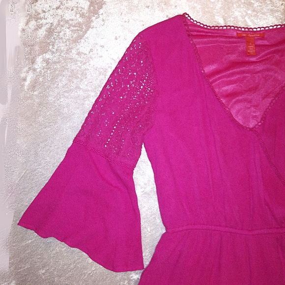 Chelsea & Violet Bell Sleeve Romper Shorts Sz S - Picture 4 of 8